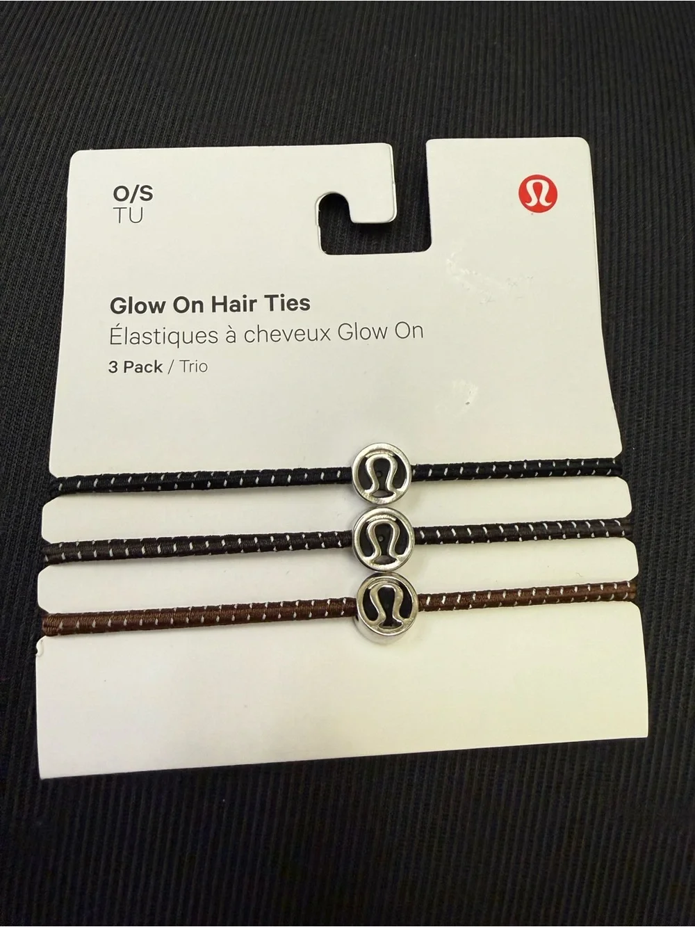 lululemon athletica Glow On Hair Ties - Black, Dark Brown, Brown